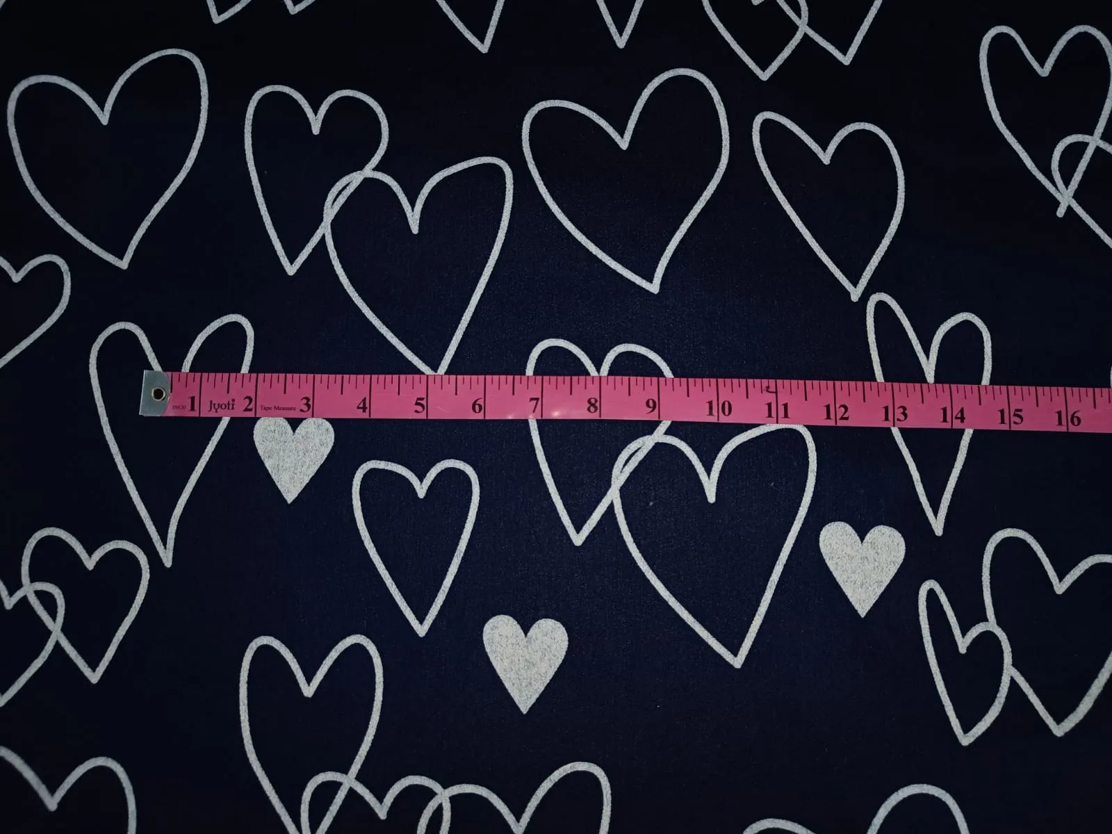 100% Cotton Denim  Fabric 58" wide available in FIVE STYLES  styles [ZIG ZAG / UNICORN / HEART / DENIM BLUE STARS /DINOSAUR/BLACK,BLUE STARS] [15054/55/66/68/15351/54]