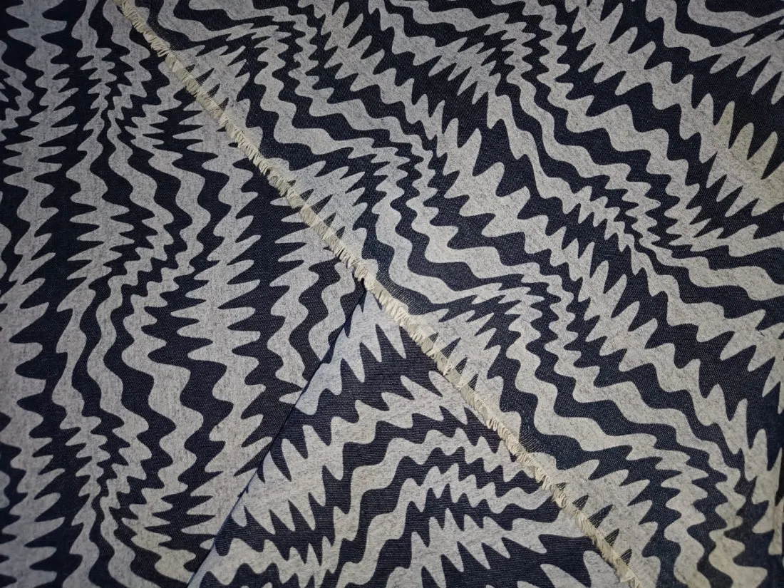 100% Cotton Denim  Fabric 58" wide available in FIVE STYLES  styles [ZIG ZAG / UNICORN / HEART / DENIM BLUE STARS /DINOSAUR/BLACK,BLUE STARS] [15054/55/66/68/15351/54]