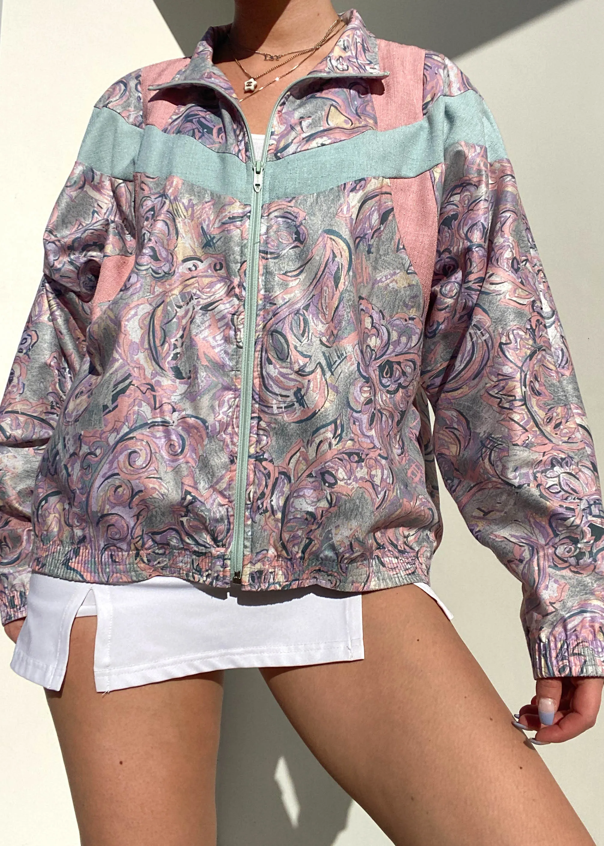 80's Pastel Print Windbreaker (M-L)