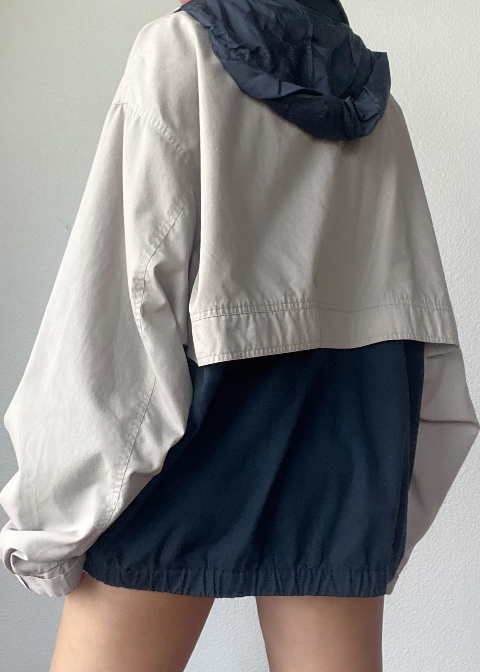 90's Navy & Gray Windbreaker (L)