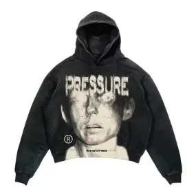 American Street Lettering Portrait Printed Wash Hoodie Men Winter Y2K Goth Harajuku Couple Fashion Casual Oversized Sweatshirt