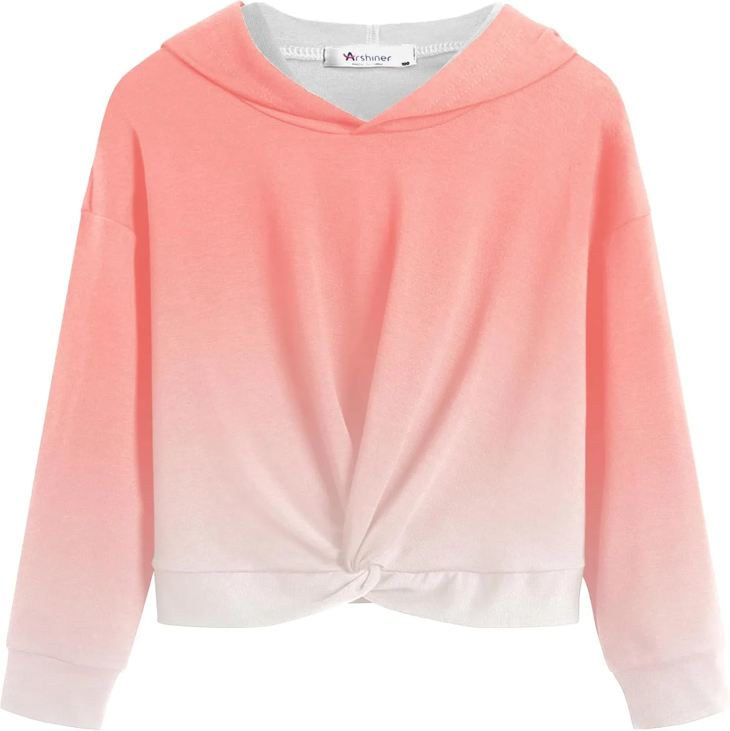 Arshiner Girls Hoodie Twist Front Tie Dye Hooded Sweatshirt