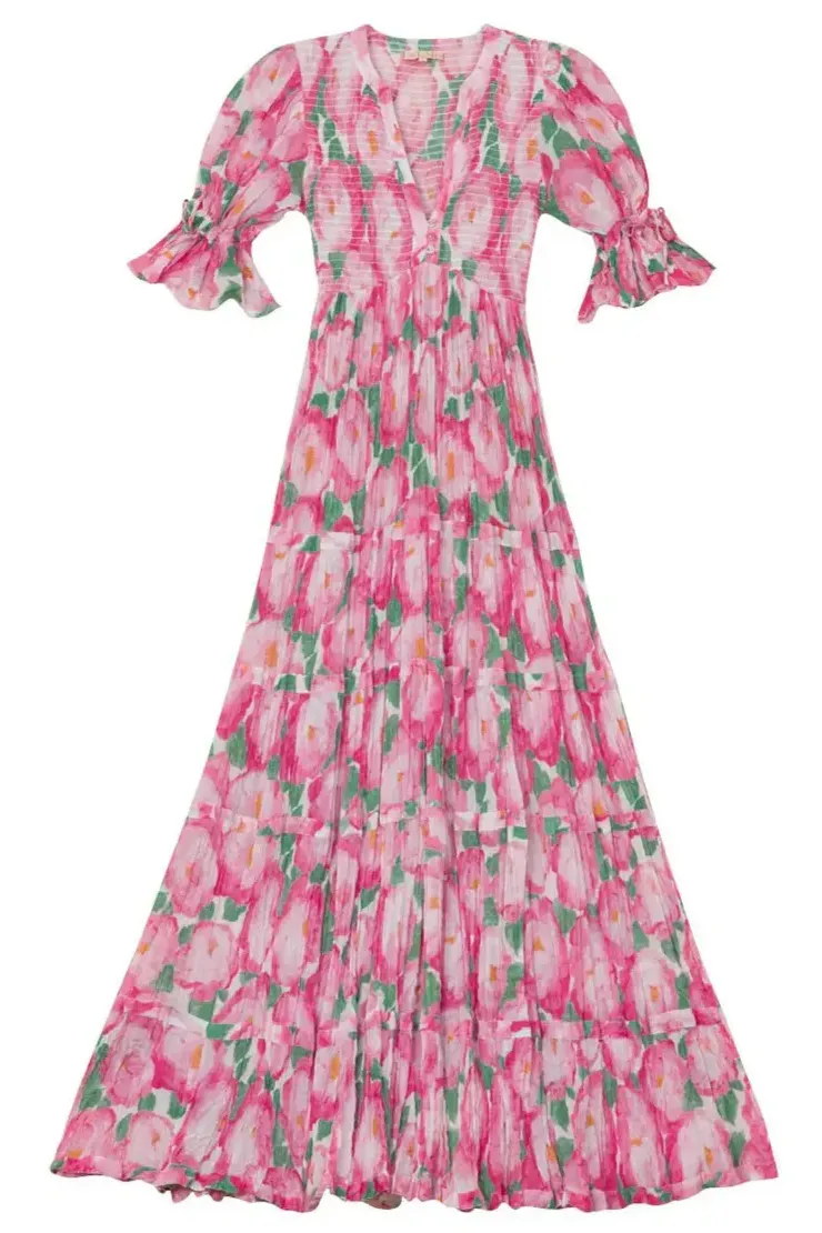 Bohemian Maxi Dress in Peonies