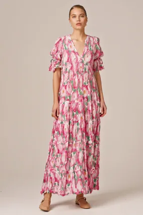 Bohemian Maxi Dress in Peonies