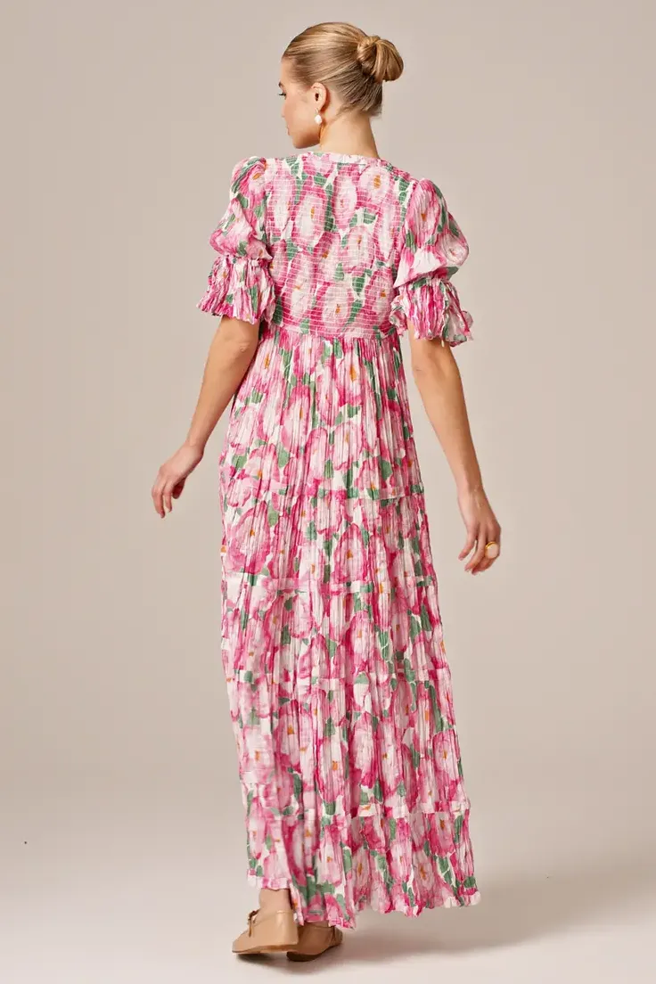 Bohemian Maxi Dress in Peonies
