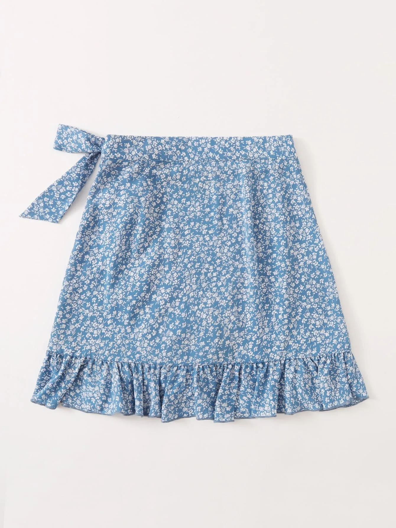 Boho Ditsy Floral Tie Front High Waist Short Women Skirt