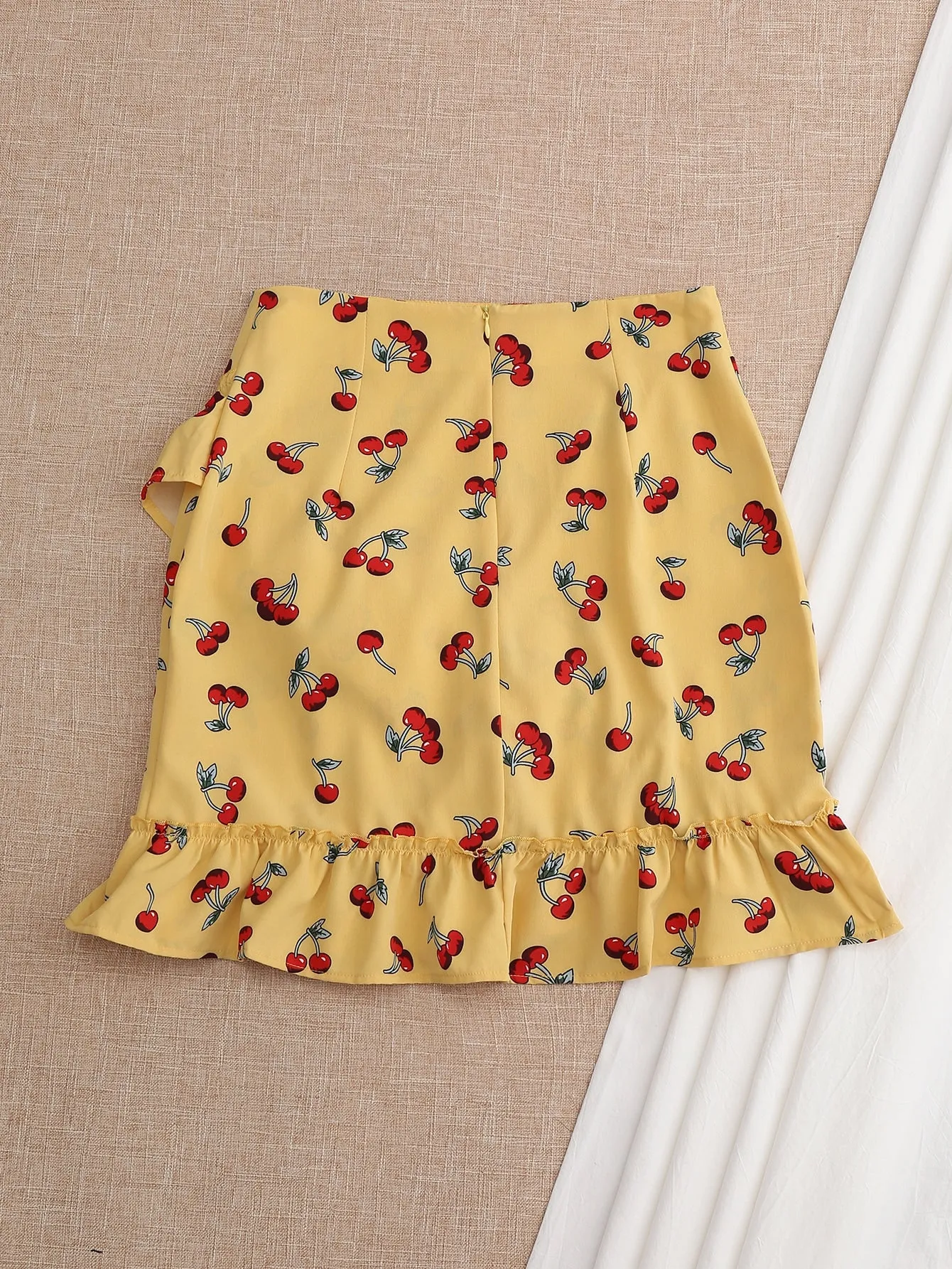 Boho Fruit&Vegetable Zipper High Waist Mini Women Skirt