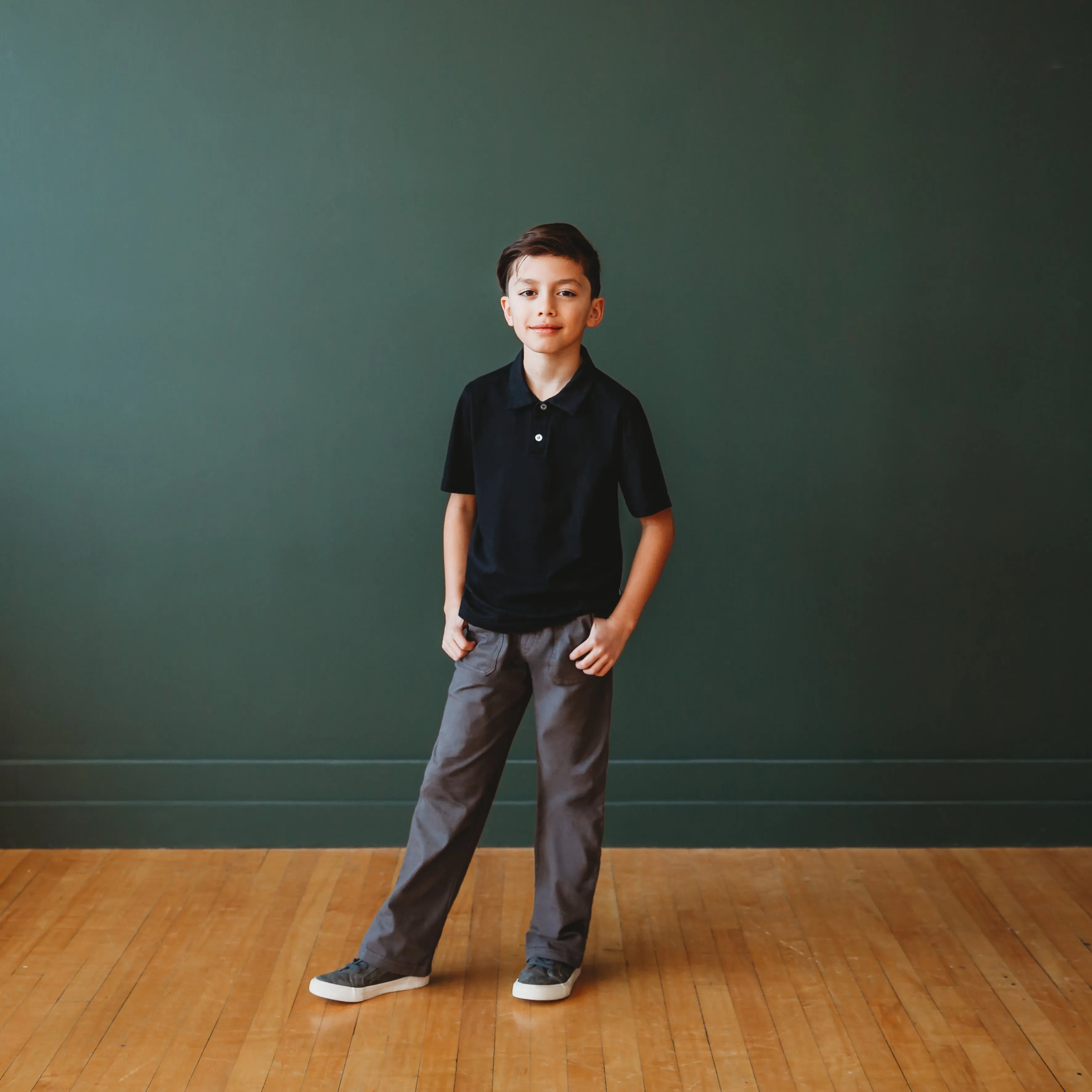 Boys Soft Cotton 3-Pocket Jersey Pants - UPF 50  | Concrete