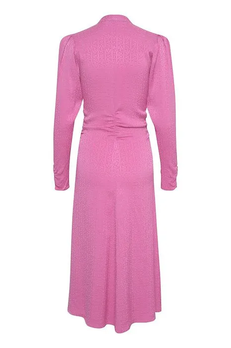 BrinaGZ Midi V-Neck Dress - Super Pink