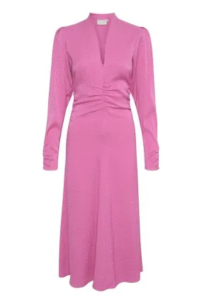 BrinaGZ Midi V-Neck Dress - Super Pink