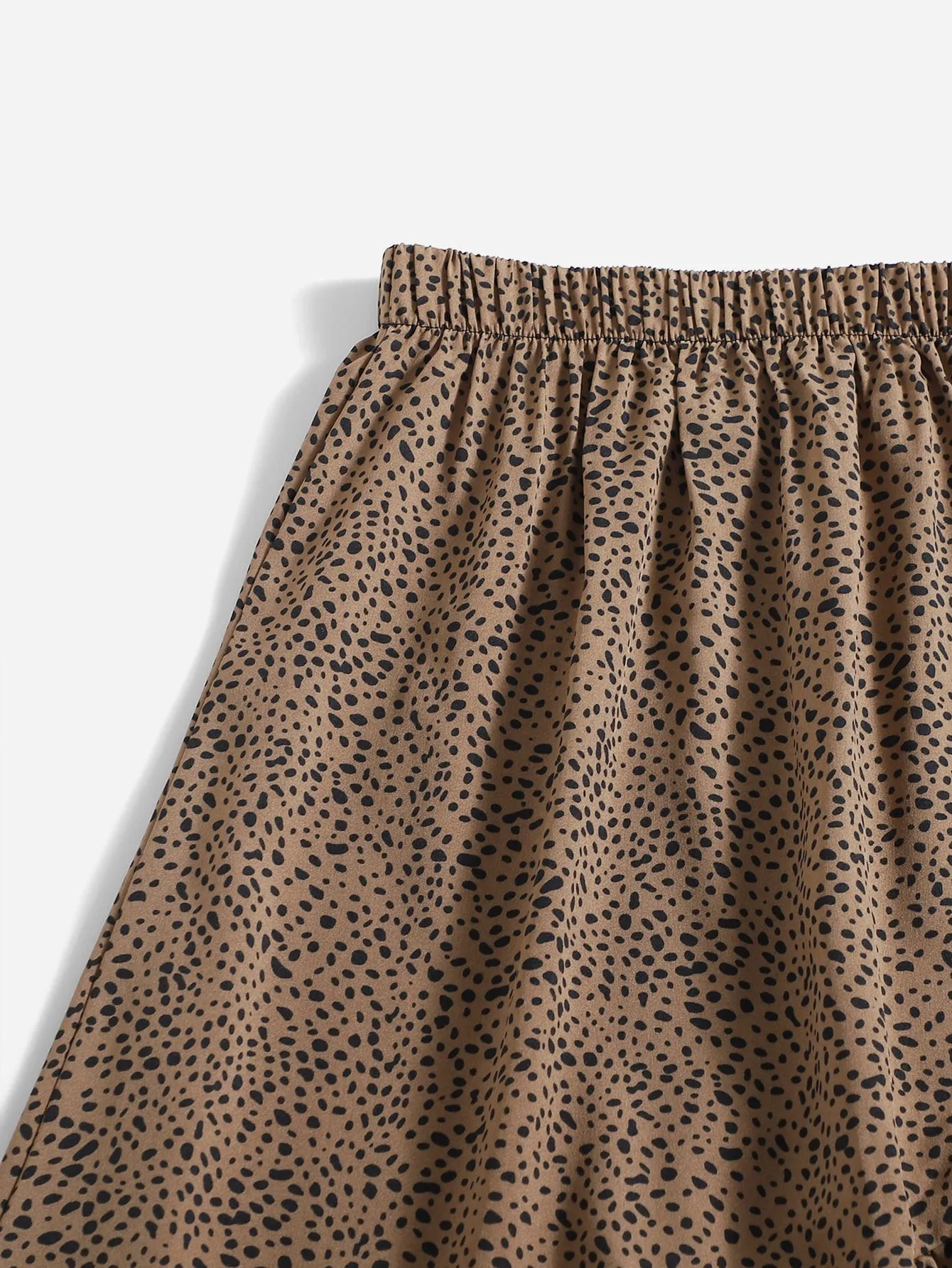 Casual All Over Print Ruffle High Waist Long Women Skirt