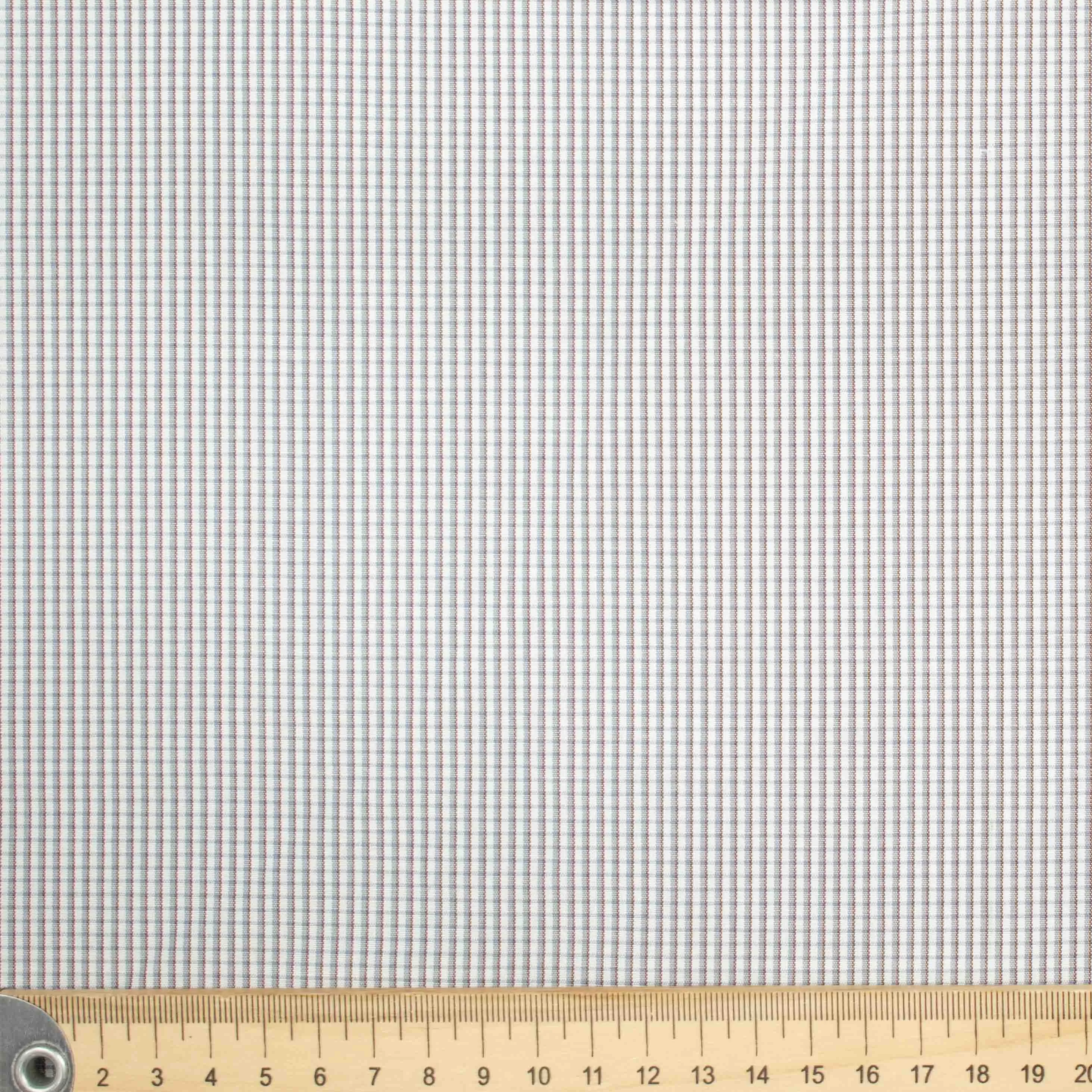 Check Shirting Design-2 Silver & Brown