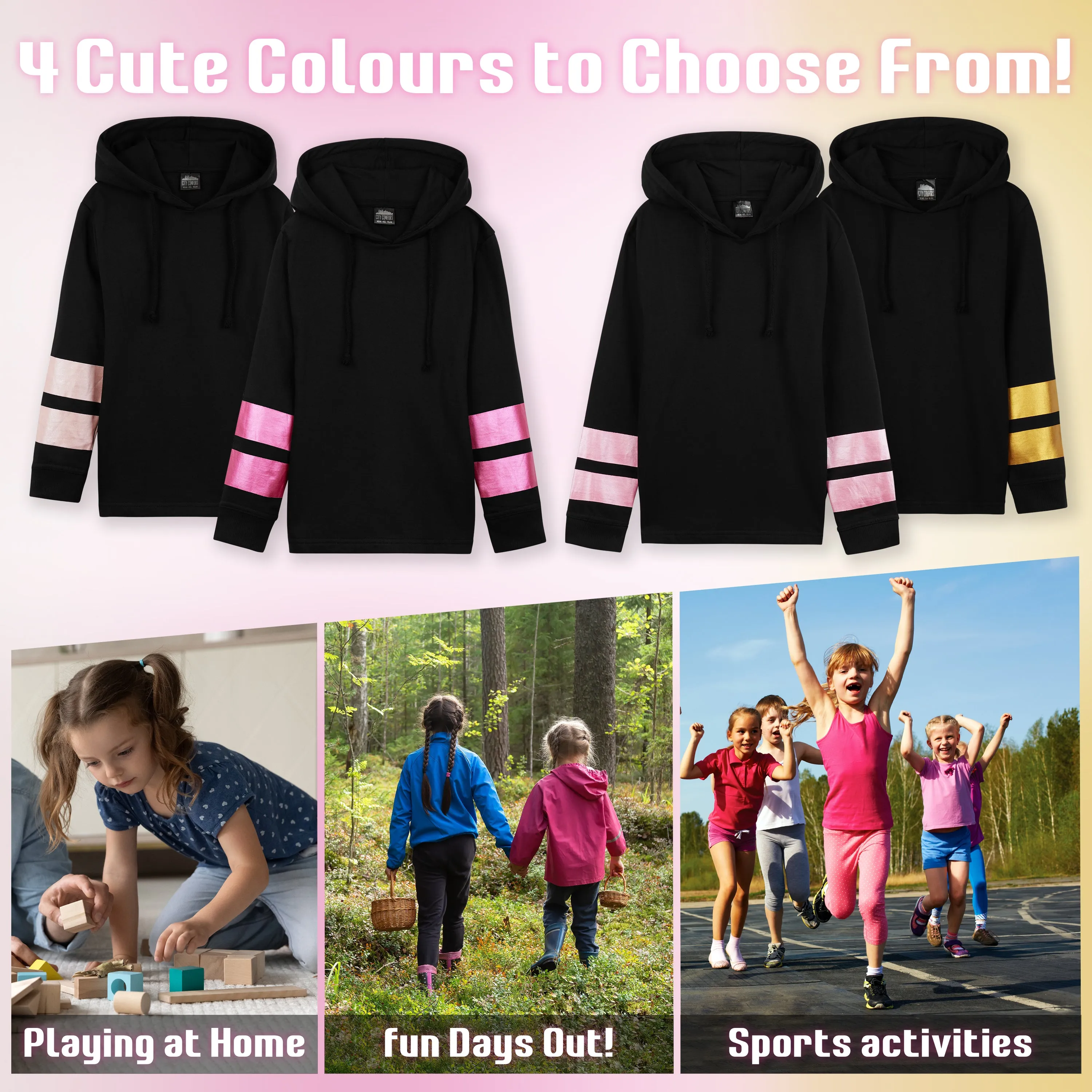 CityComfort Girls Tracksuit Set - RoseGold- Tracksuit for Girls