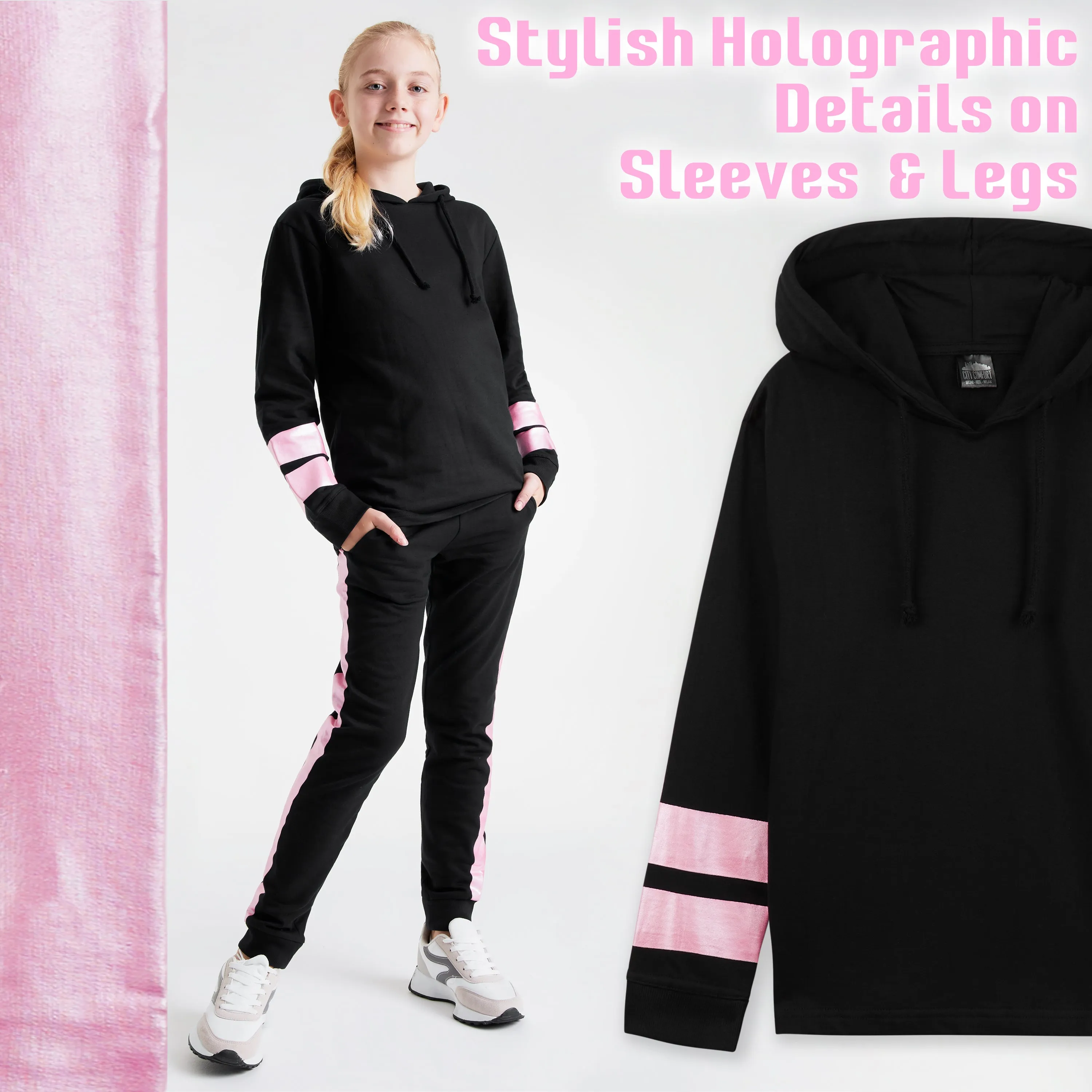 CityComfort Girls Tracksuit Set - RoseGold- Tracksuit for Girls
