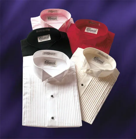 Colored Wing Collar Tuxedo Shirt - Black