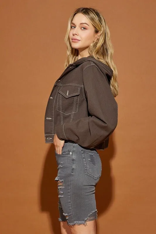 Denim Hooded Jacket