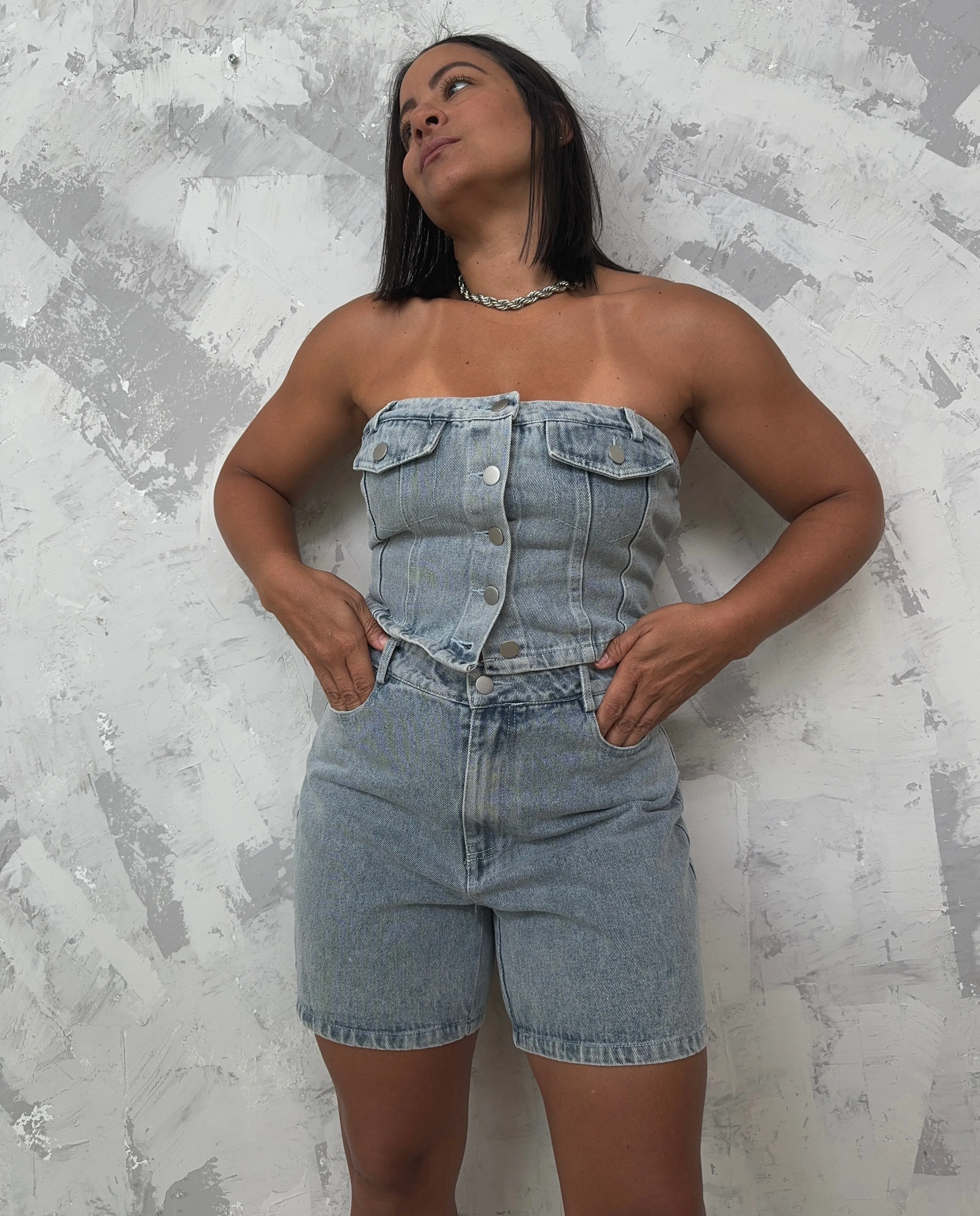Denim Tube Top