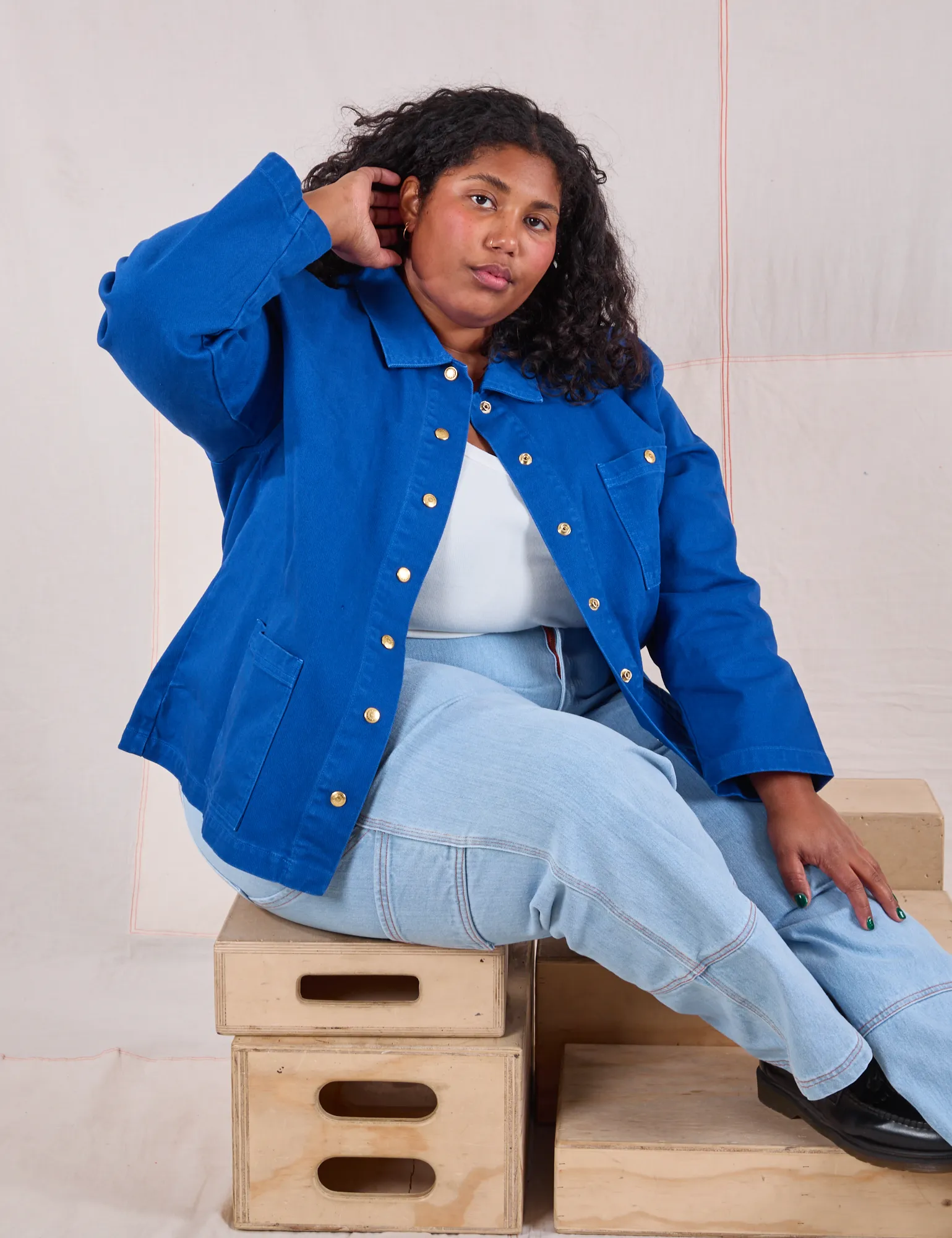 Denim Work Jacket - Royal Blue