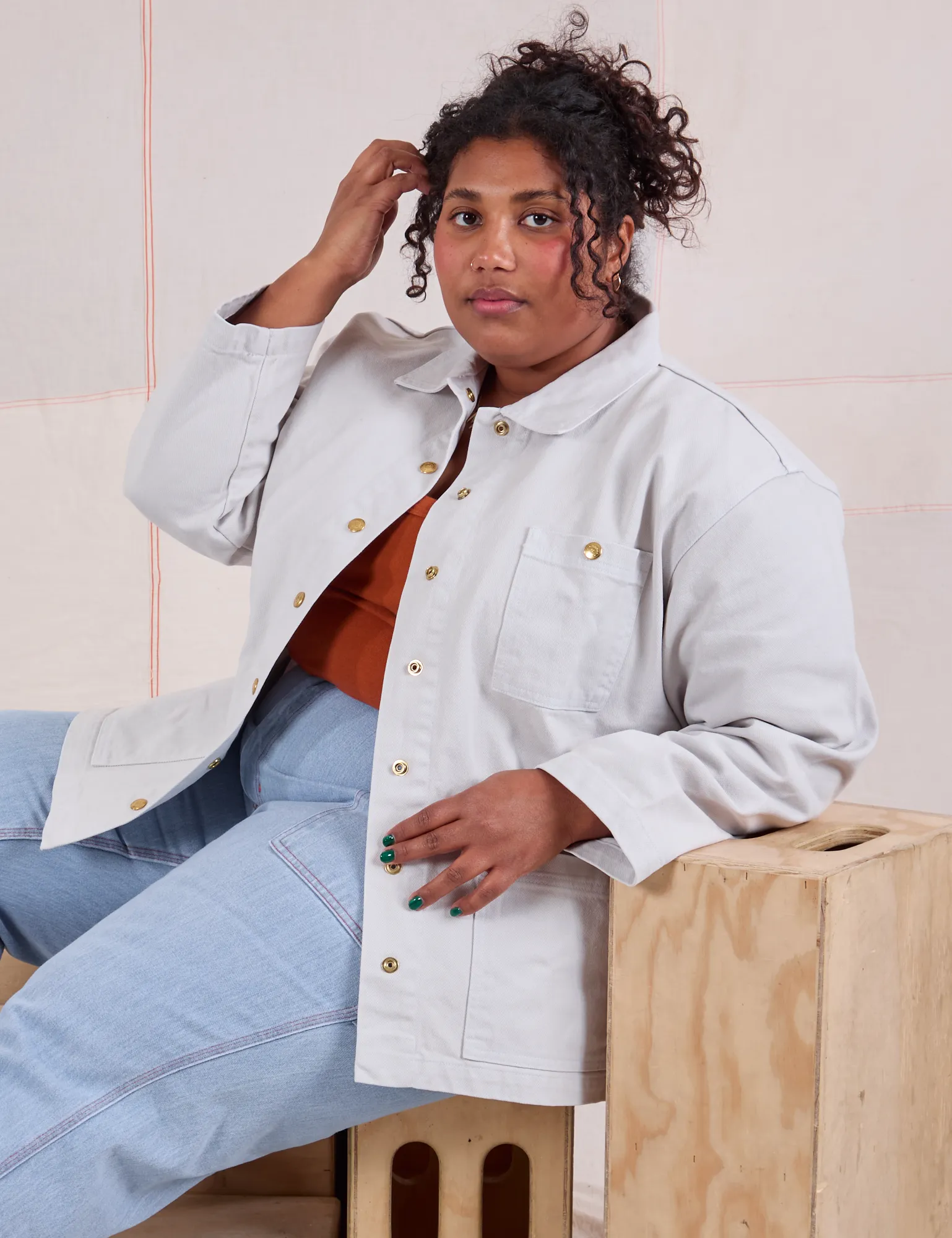 Denim Work Jacket - Stone White