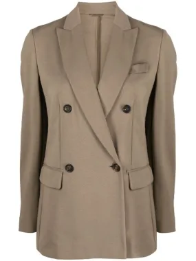double-breasted cotton-blend blazer