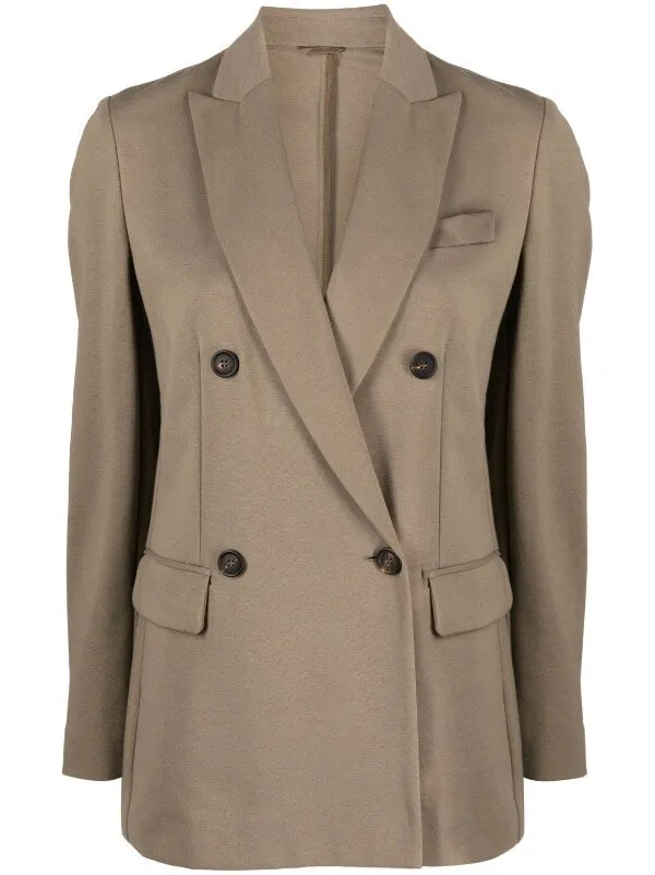 double-breasted cotton-blend blazer