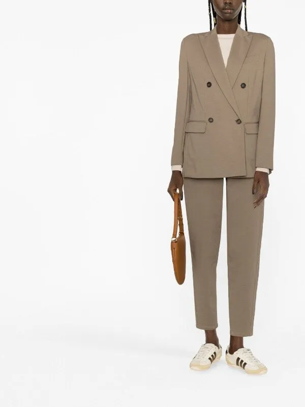 double-breasted cotton-blend blazer