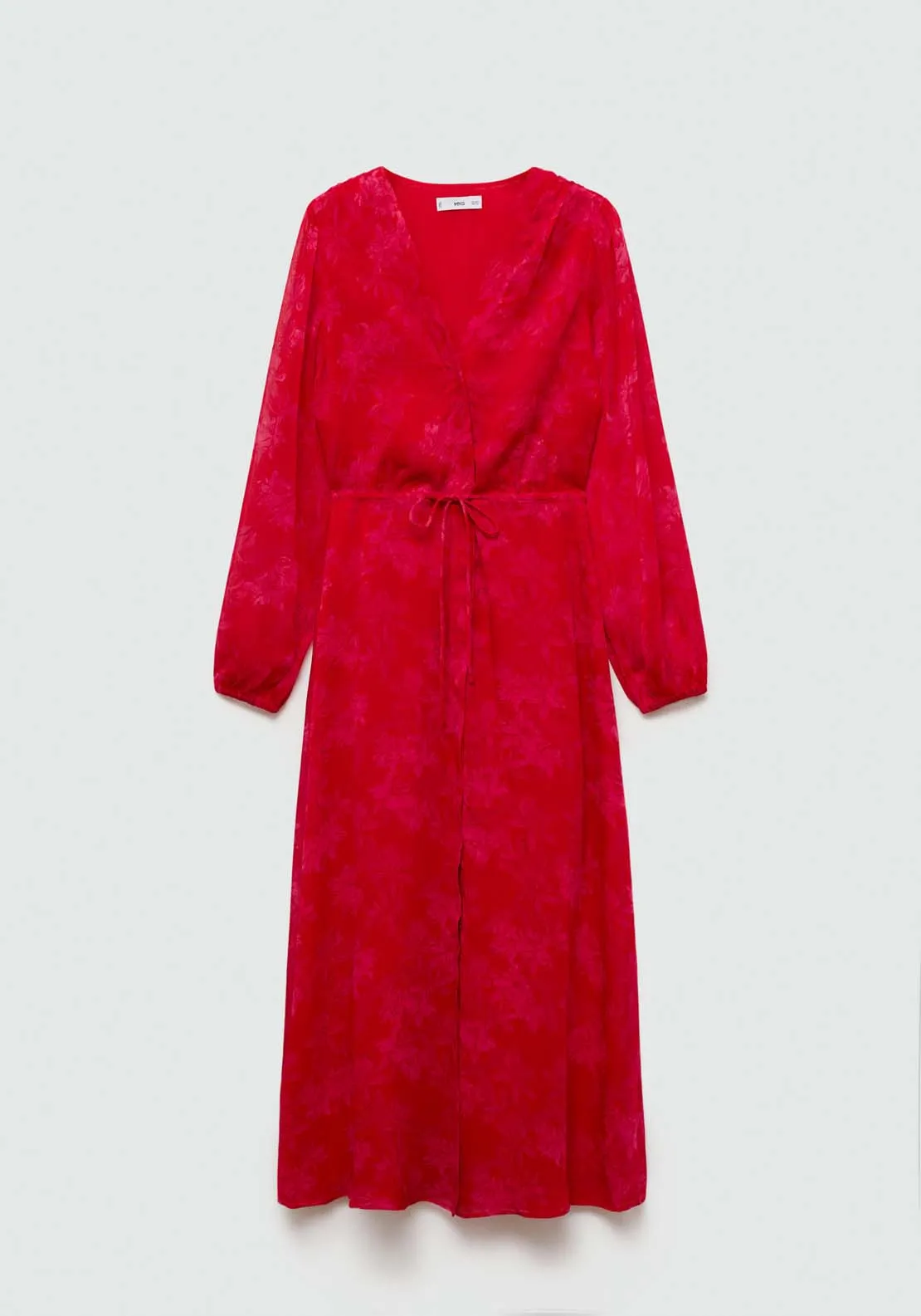 Floral-print dress with knot detail - Bright Red