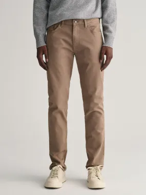 Gant Men Brown Solid Slim Fit Mid-Rise Jeans