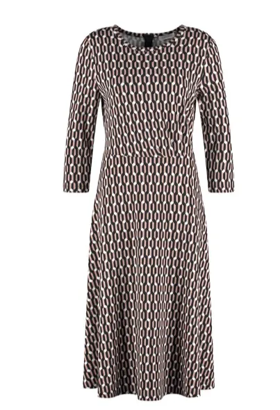 GERRY WEBER<BR>
Jersey Print Dress<BR>
Black/Sand<BR>