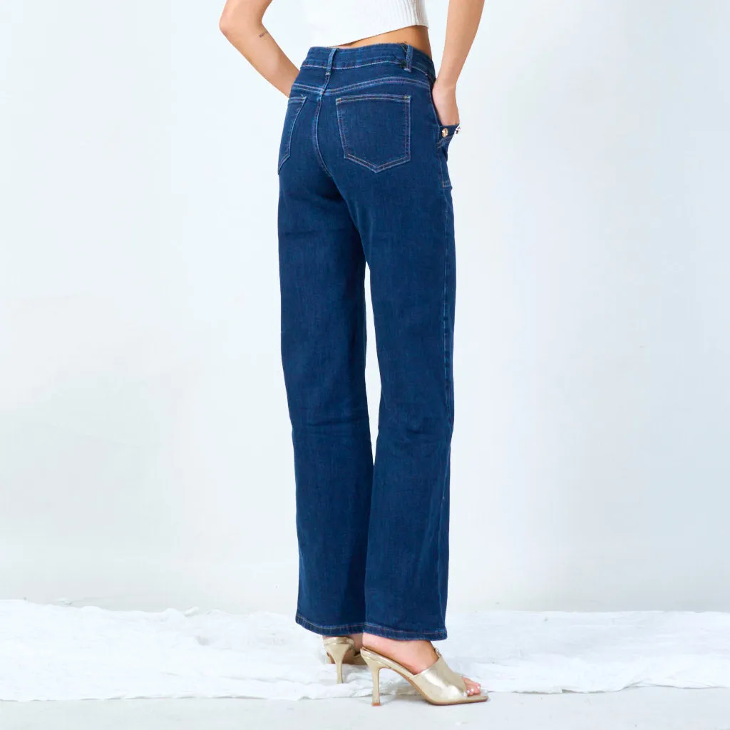High-waisted sailor-inspired flared jeans wholesale