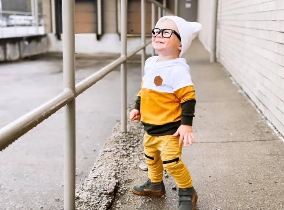 HIPSTER Toddler Boy Beanie, Matching Toddler Beanie, Hipster Beanie, Faux Leather Patch Beanie
