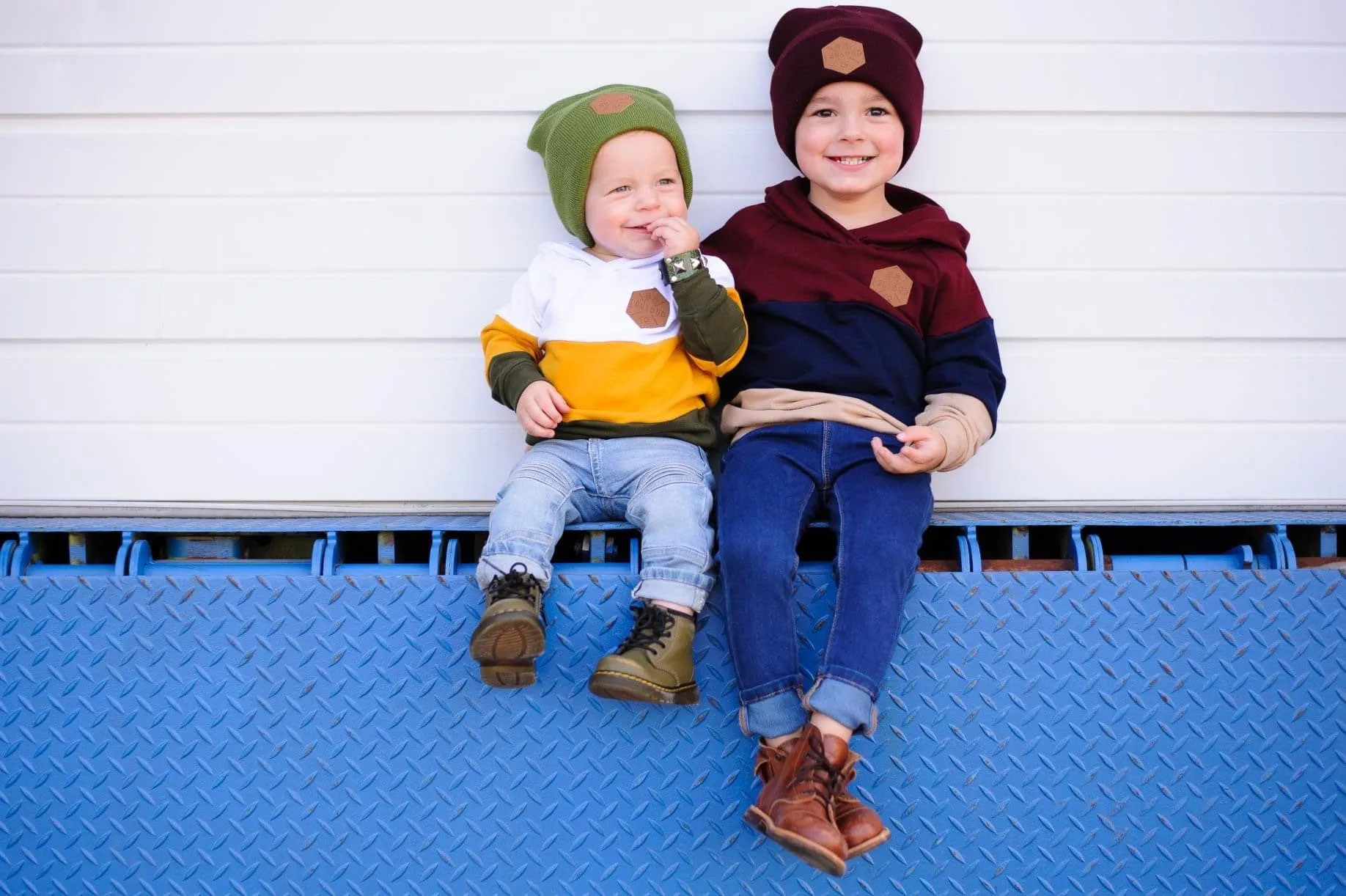 HIPSTER Toddler Boy Beanie, Matching Toddler Beanie, Hipster Beanie, Faux Leather Patch Beanie