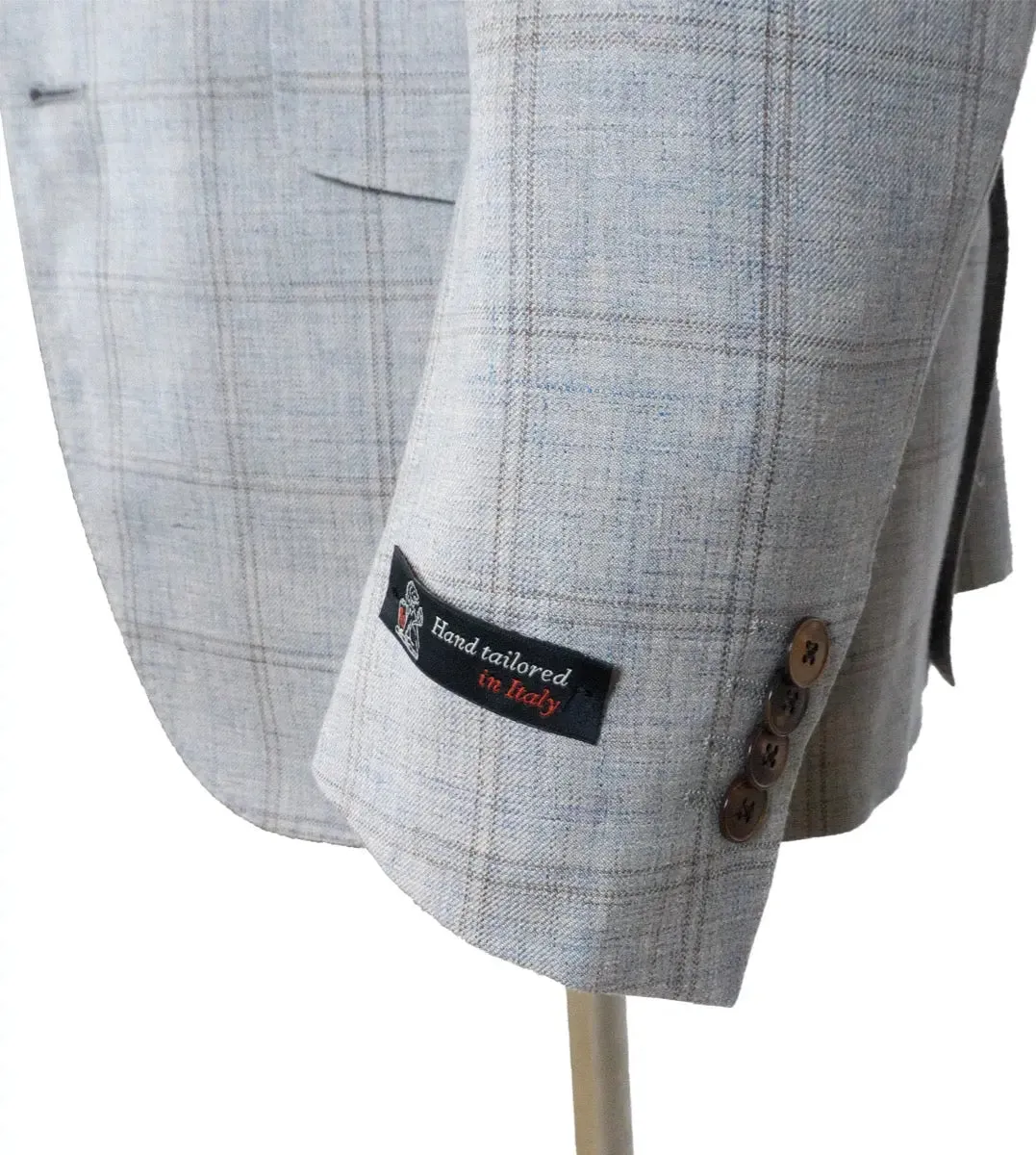 Ice Blue Loro Piana Wool, Silk, & Linen Jacket