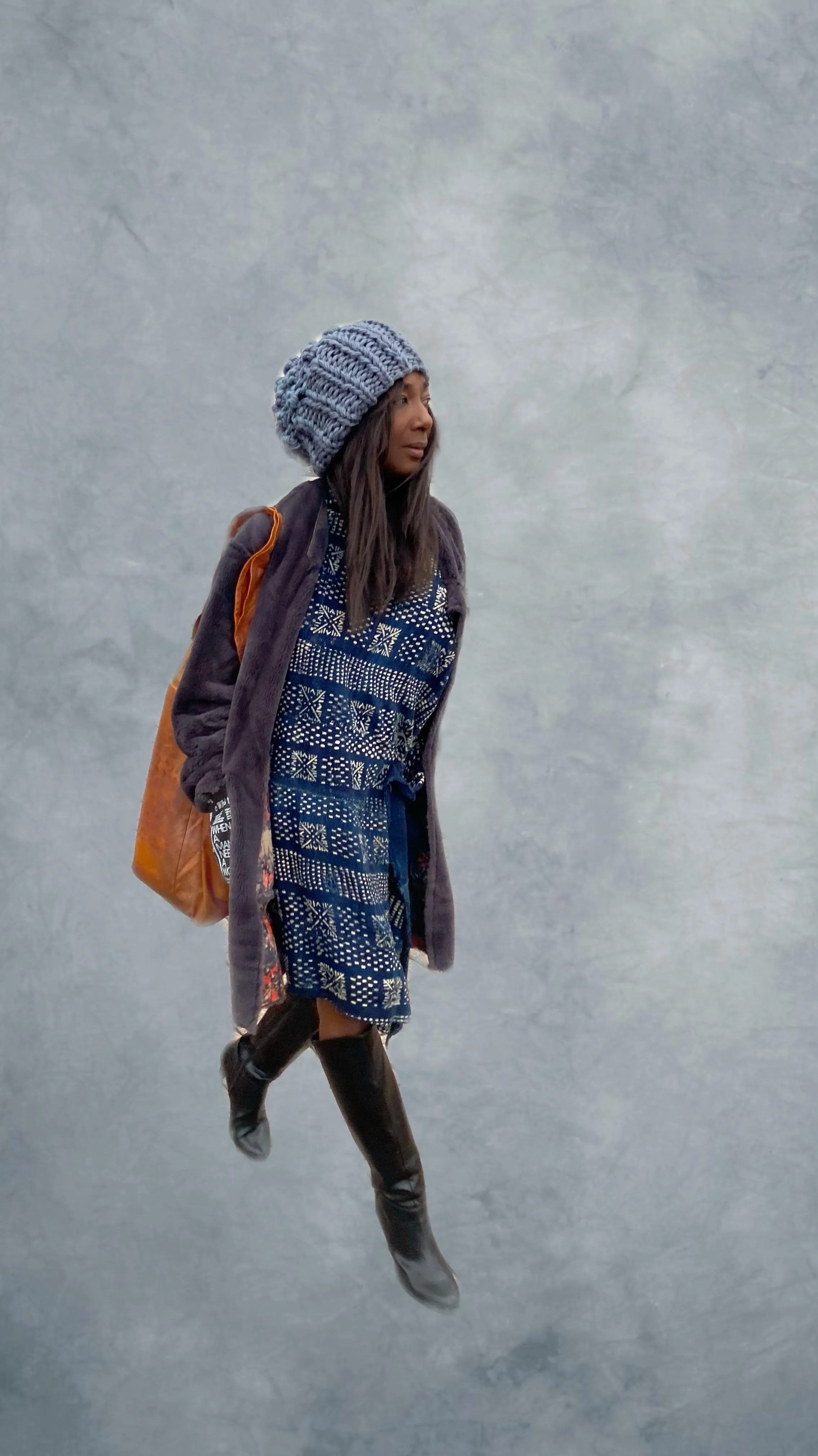 Indigo blues blanket  Lavazzon Tunic  Timeless classic dress