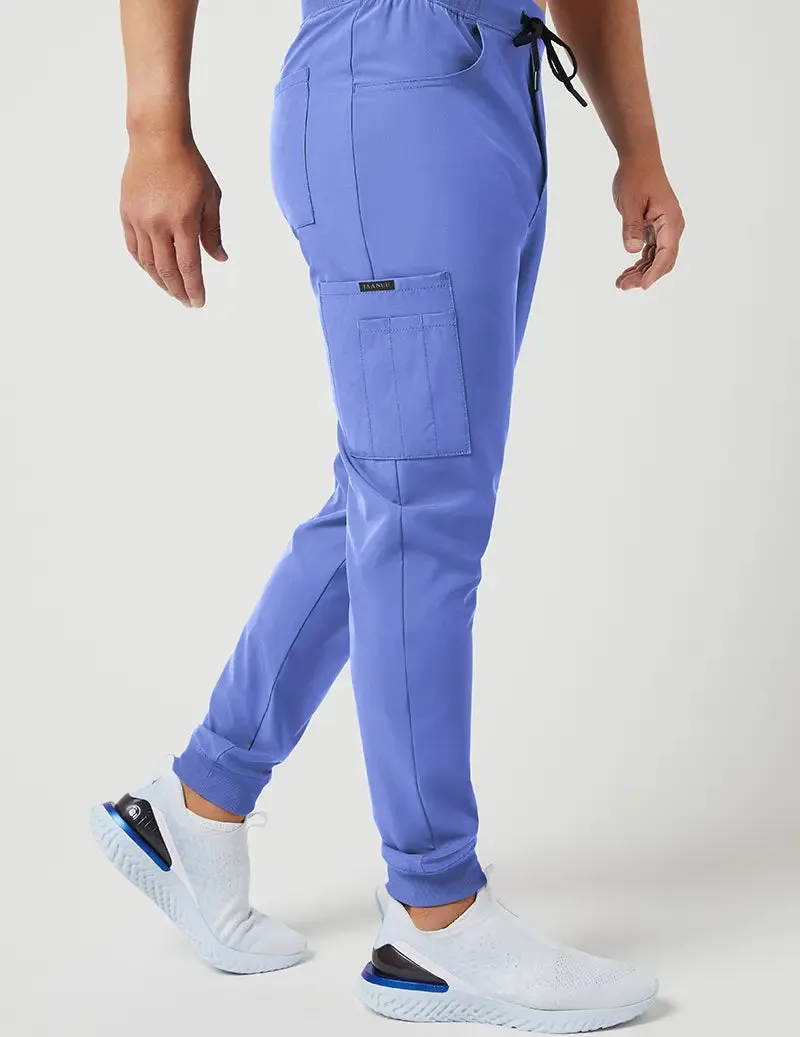 Jaanuu Men's Mesh Detail Jogger Pant - Ceil Blue