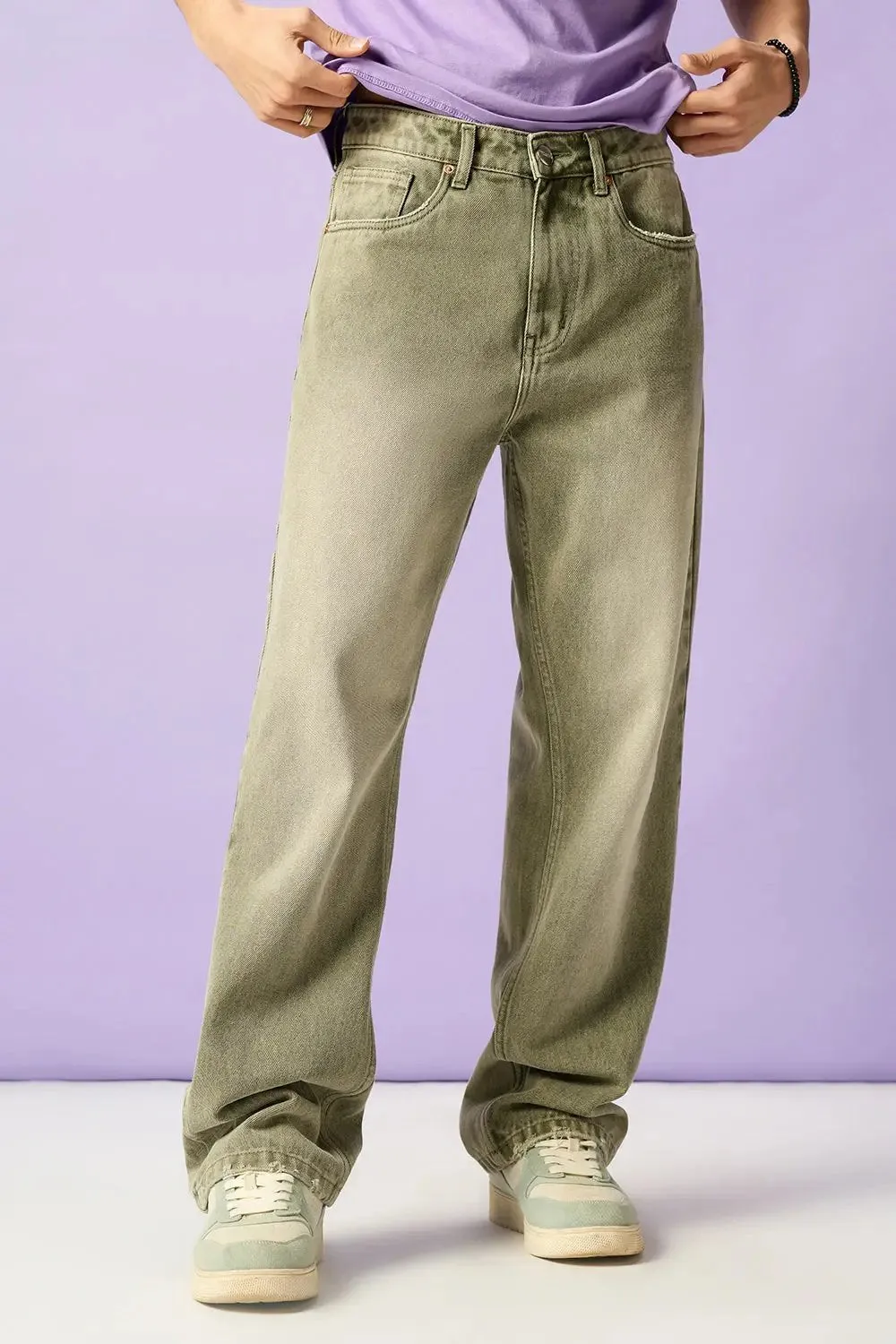 Lichen Grey Men's Straight Fit Jeans