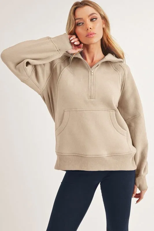 Long Sleeve Drea Half-Zip Hoodie