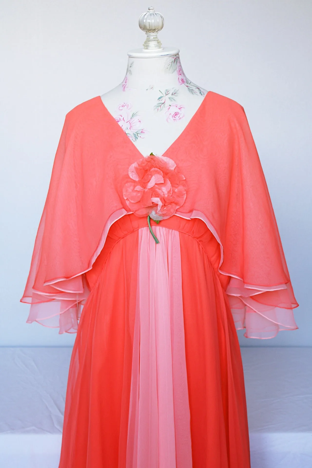 Maxi Dress with Cape Sleeves