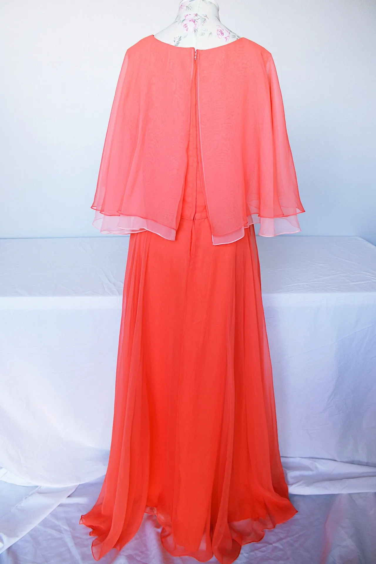 Maxi Dress with Cape Sleeves