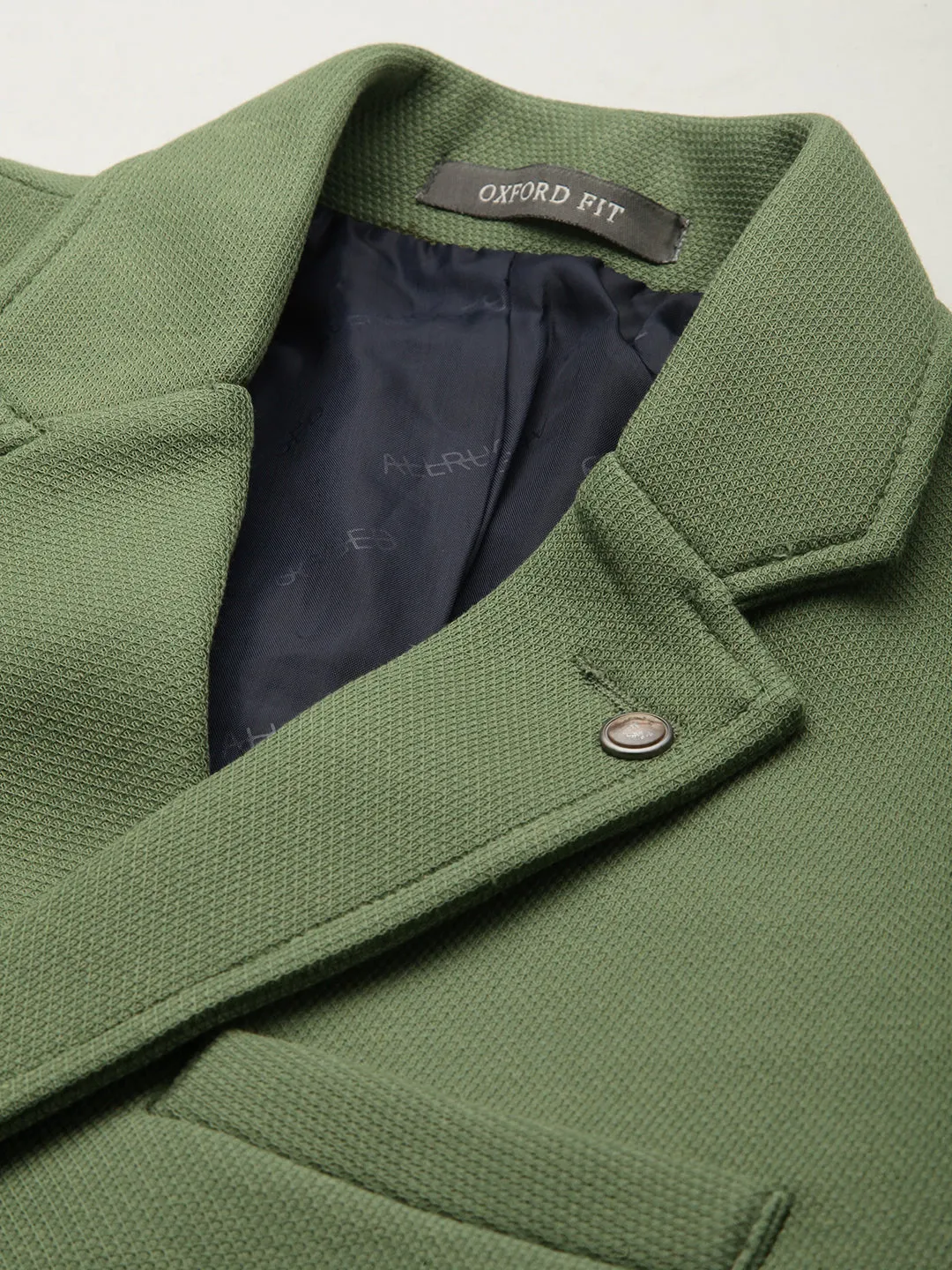 Men Green Solid Blazer