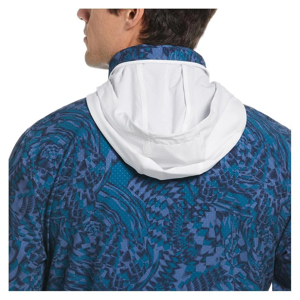 Men`s Checked Tennis Wind Jacket Black Iris