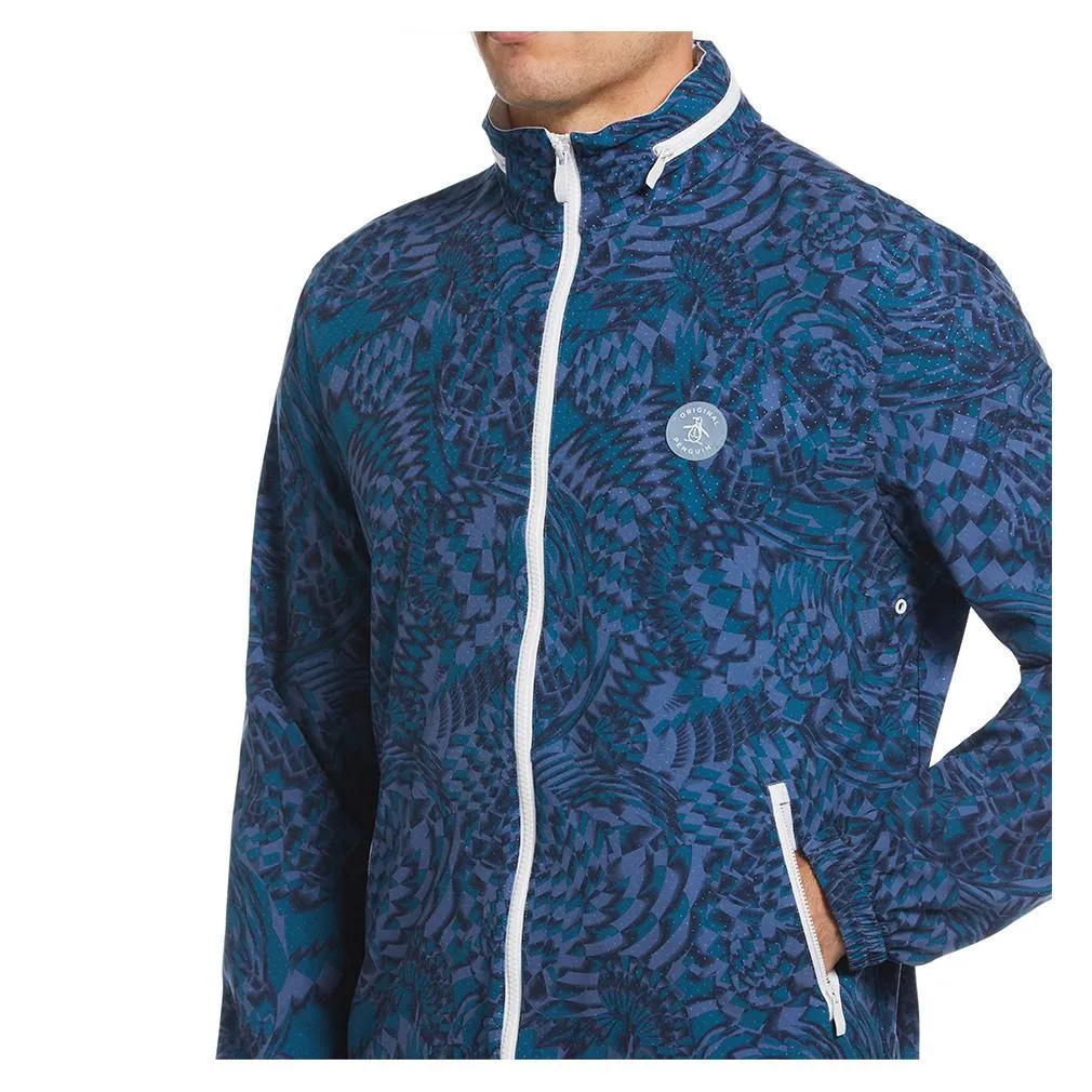 Men`s Checked Tennis Wind Jacket Black Iris