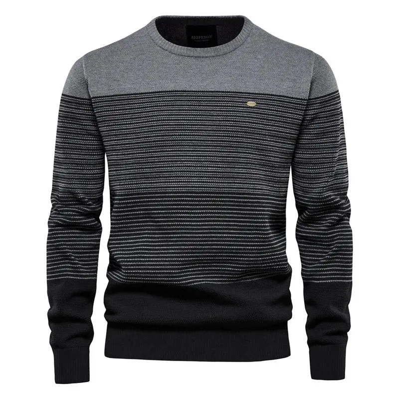 Men's Fine Stripe Knitted Sweater