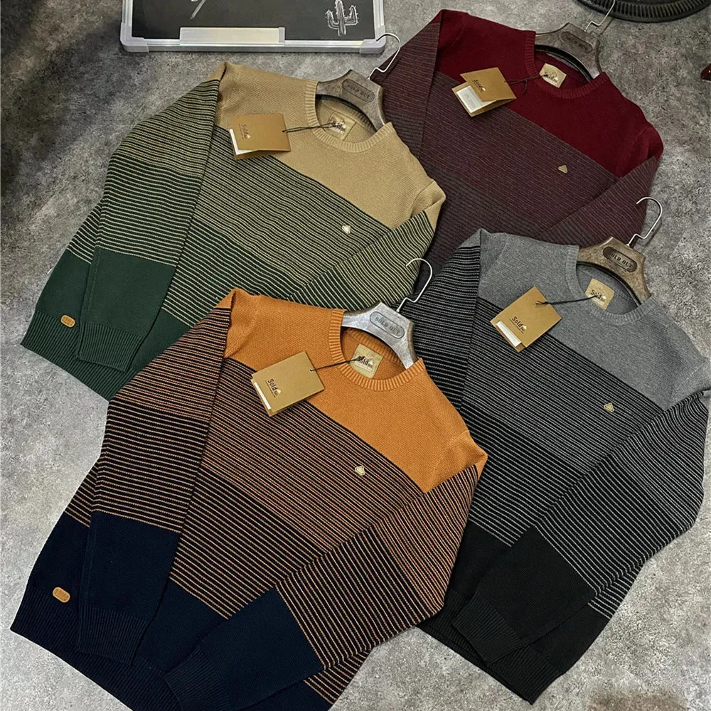 Men's Fine Stripe Knitted Sweater
