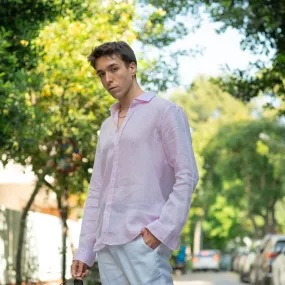 Men's Pale Pink Linen Shirt