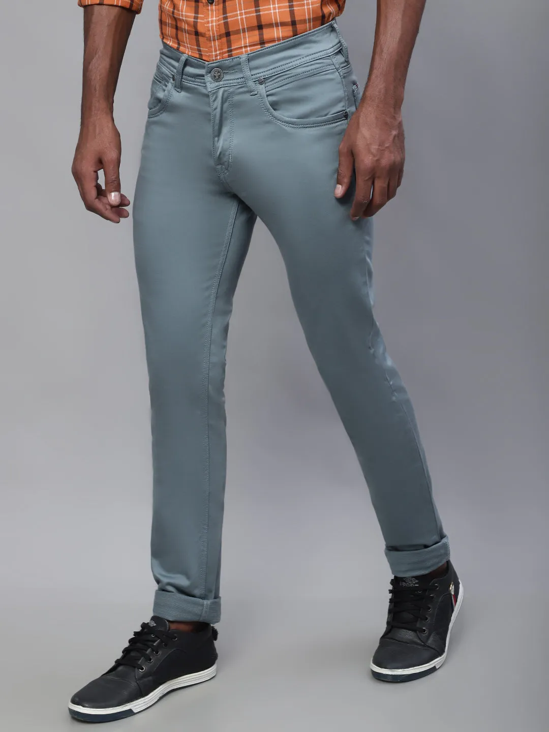 Men's Ultra Narrow fit No Fade Aqua Blue  Jeans