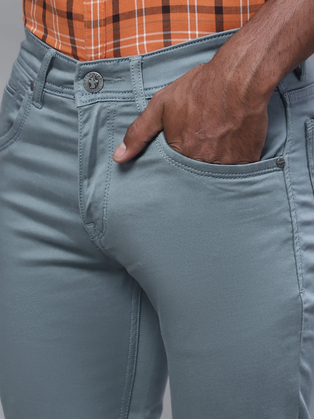 Men's Ultra Narrow fit No Fade Aqua Blue  Jeans