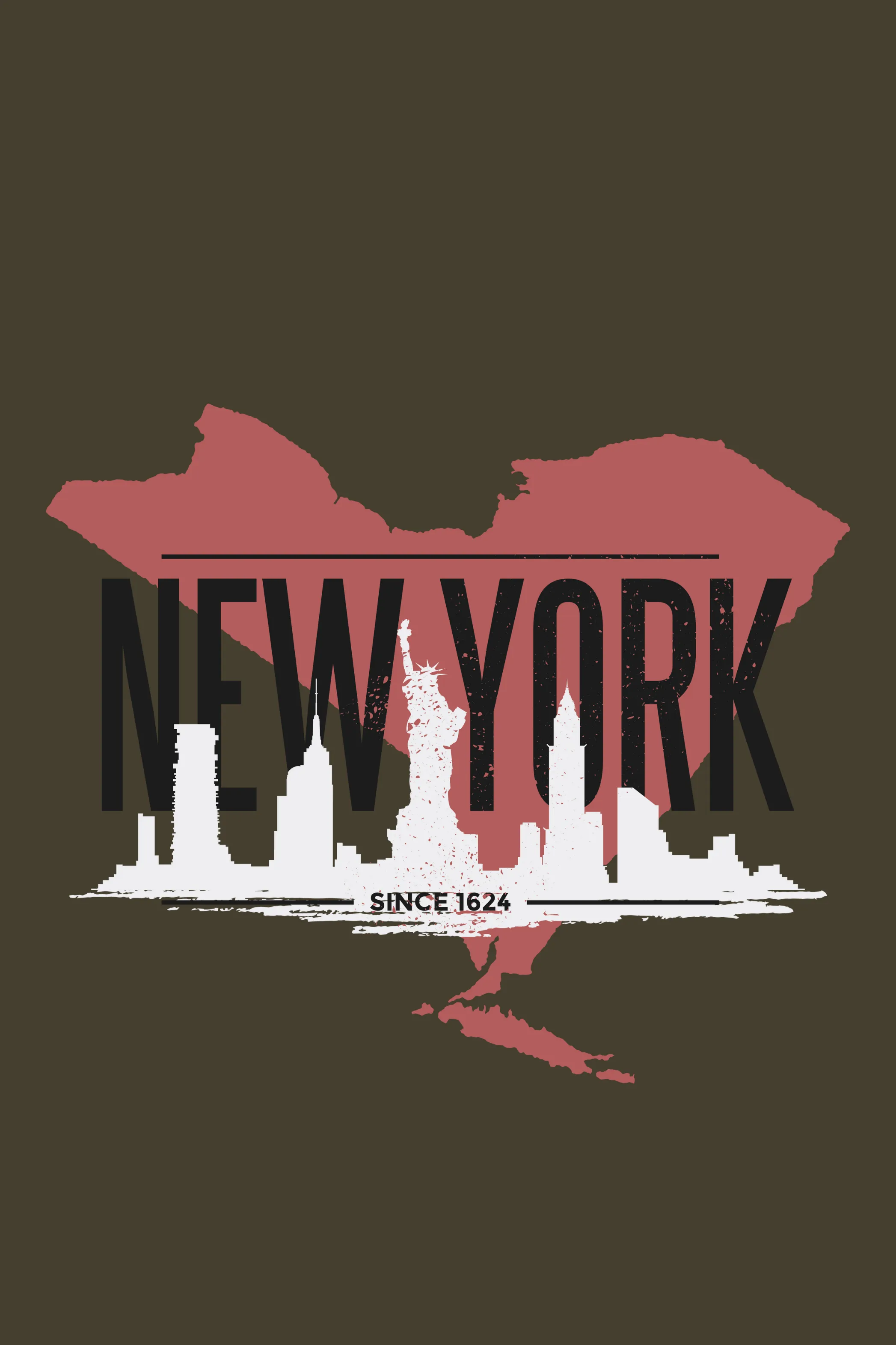 New York Skyline Printed T-shirt for men