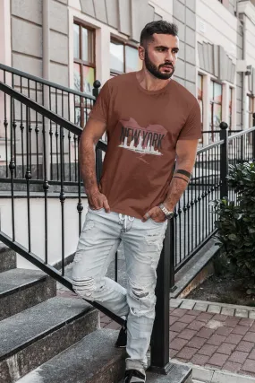 New York Skyline Printed T-shirt for men