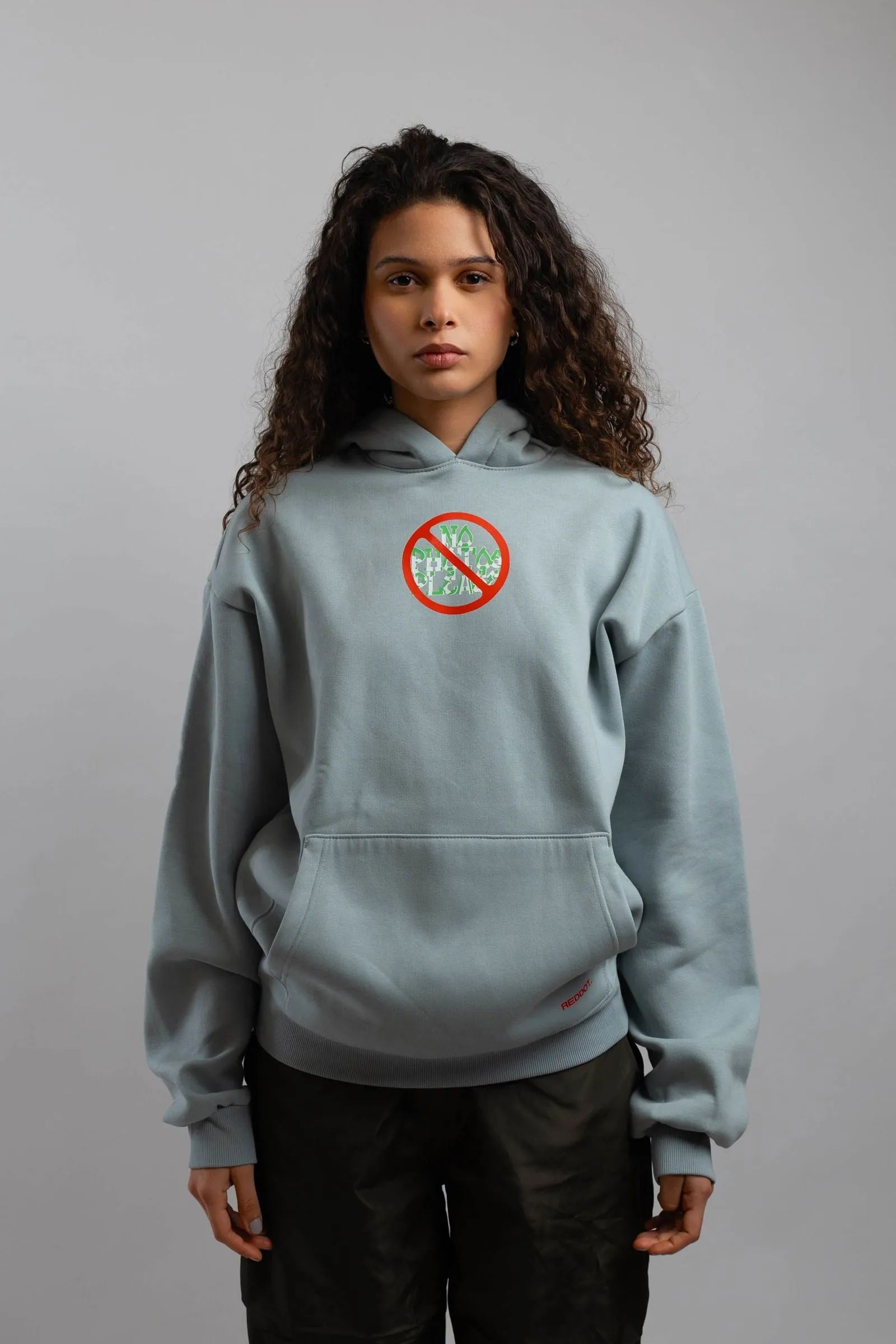 No Photo Please Hoodie-Light Blue